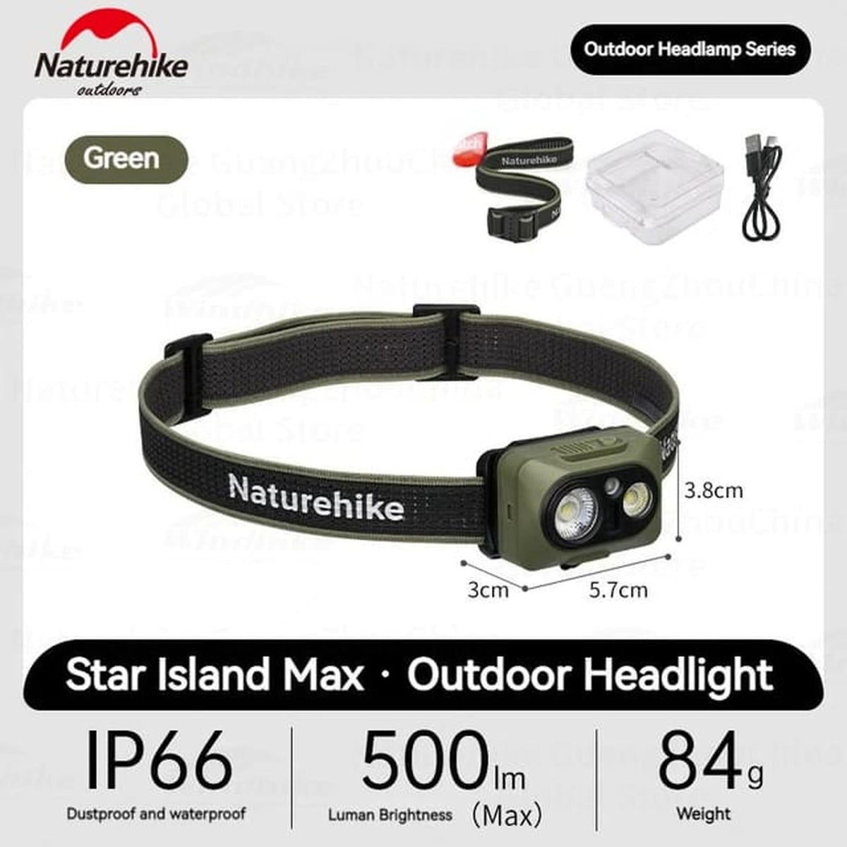 Naturehike Xingyu Max Outdoor Headlamp - Moss Green