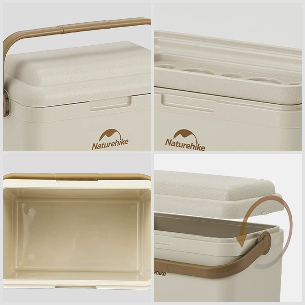 Naturehike Lamando 24H Outdoor Antibacterial Cooler Box 24L - Beige Grey