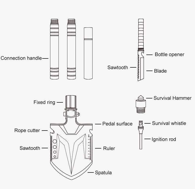 Naturehike Multifunctional Outdoor Shovel - Silver