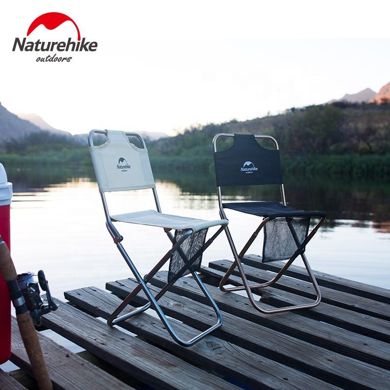 Naturehike MZ01 Foldable stools with back - Black