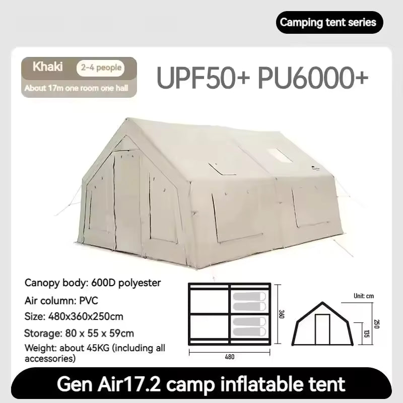 Naturehike Extend Air 17.2 Inflatable Tent - Quicksand Gold (Camp Version) (480*360*250)