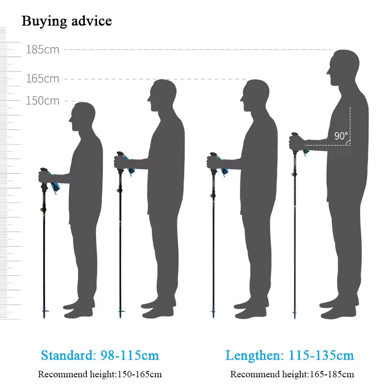 Naturehike ST07 All Carbon 5-node Folding Trekking Pole - Sky Blue (115-135CM)