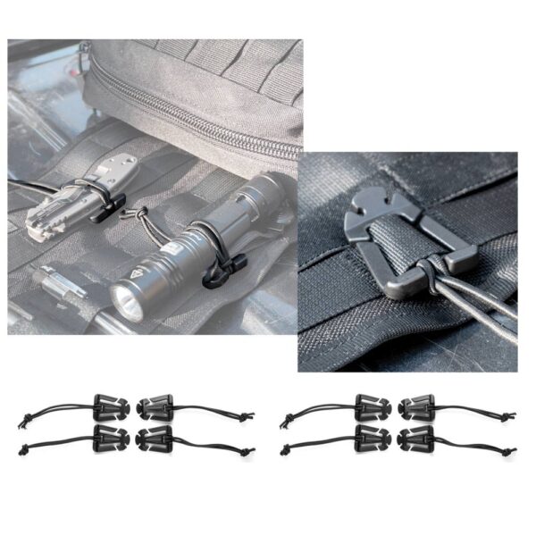 BUILTRIGHT | ELASTIC TECH PANEL CLIPS | BLACK | 8 PC KIT