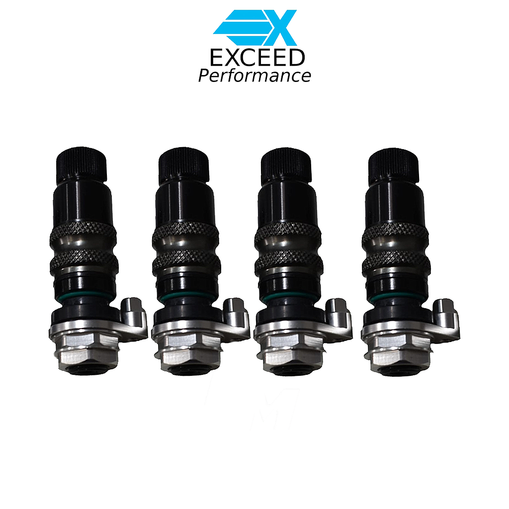 Exceed Tyre Valve Fast Deflate Long Set of 4 Gray