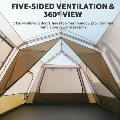 Naturehike Cape Automatic 8 Person Camping Tent - Light Brownish Gray