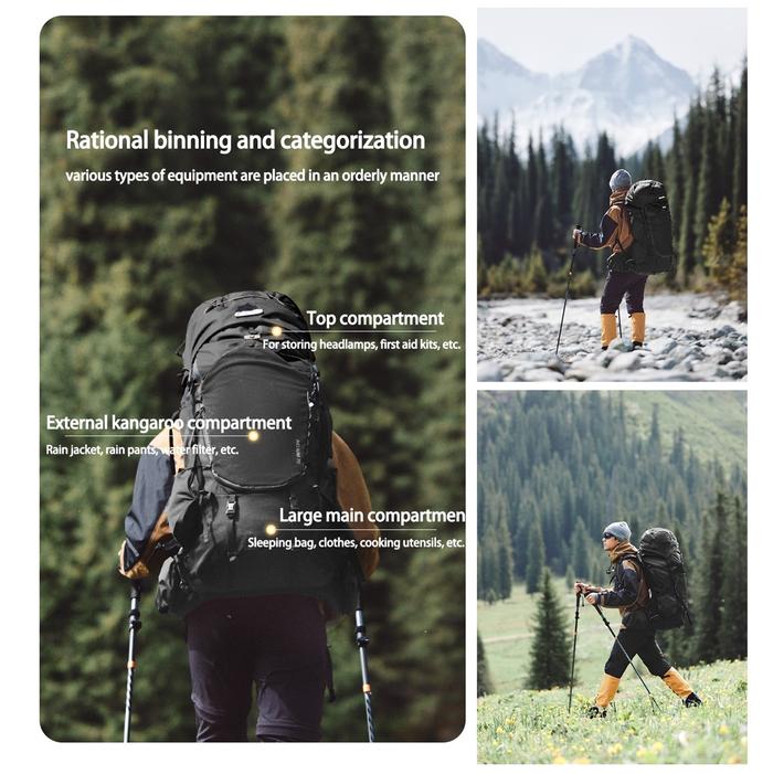 Naturehike Helium Waterproof Hiking Bag 70L - Black