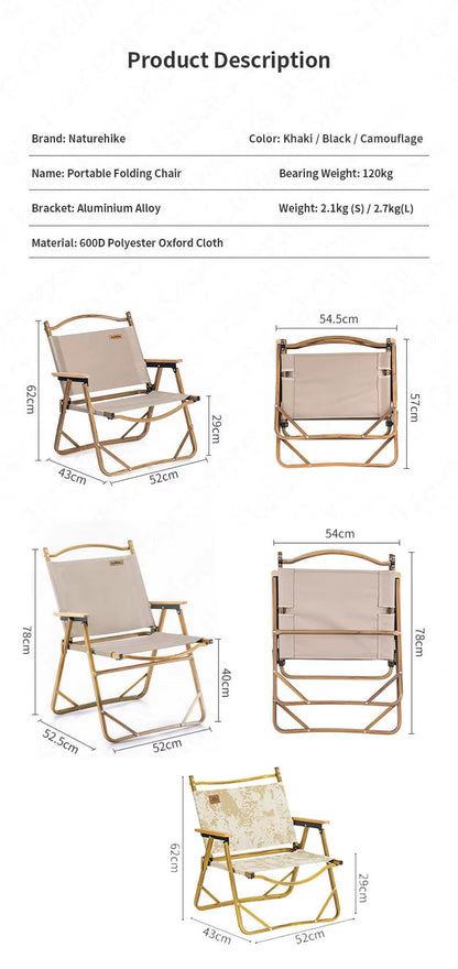Naturehike MW02 Outdoor Folding Chair - Khaki