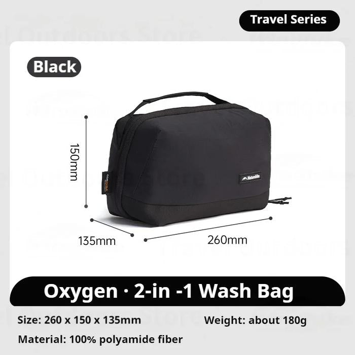 Naturehike Oxygen 2-in-1 Toiletry Bag - Black