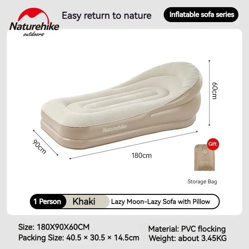 Naturehike Lanyue Single Sofa With Pillow 180x90x60 - Beige