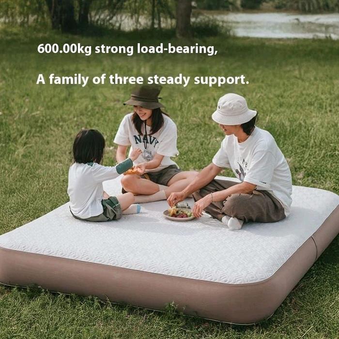 Naturehike DREAM Series Brushed Inflatable Air Mattress with Built-in Pump 200x180x20 - Ice Coffee