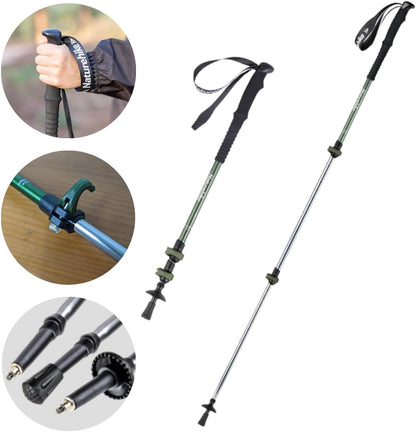 Naturehike ST01 3-Node 6061 AL Trekking Pole - Black (62-135CM）