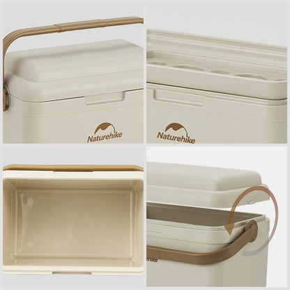 Naturehike Lamando 24H Outdoor Antibacterial Cooler Box 24L - Beige Grey