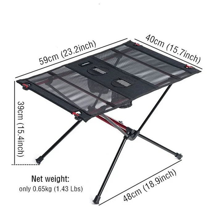 Naturehike Outdoor lightweight folding table (Large) - Black