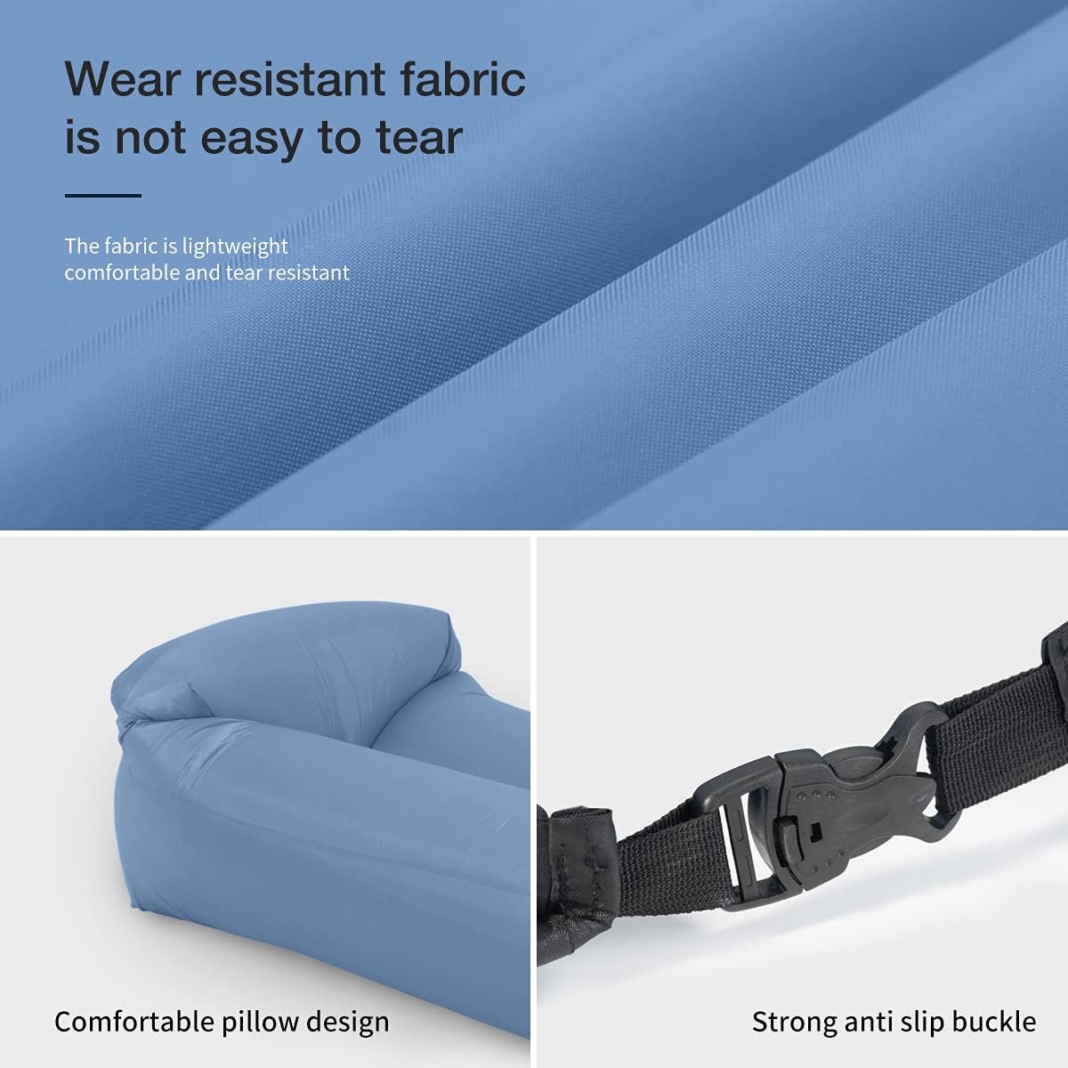 Naturehike Double Pillow Lazy Inflatable Sofa 180x70x52 - Blue