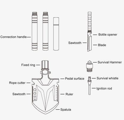 Naturehike Multifunctional Outdoor Shovel - Silver