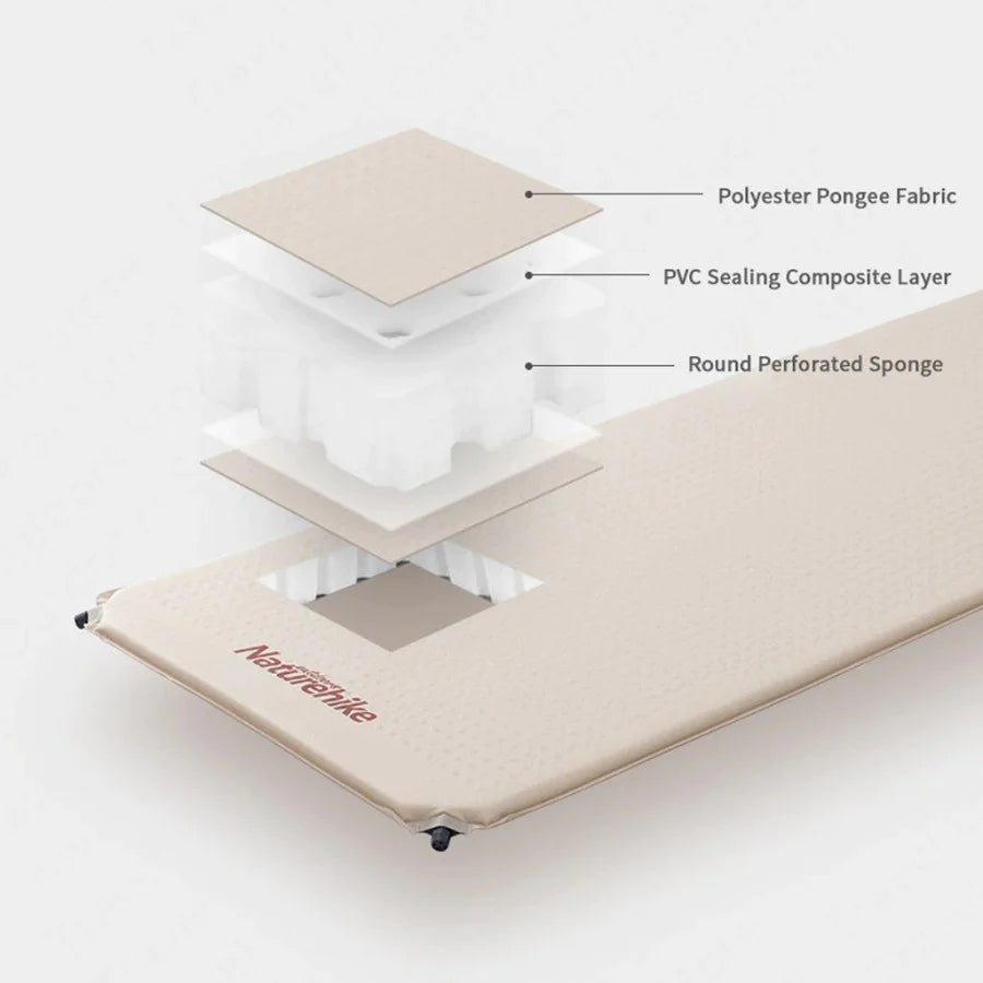 Naturehike Square self inflatable sleeping pad - Beige