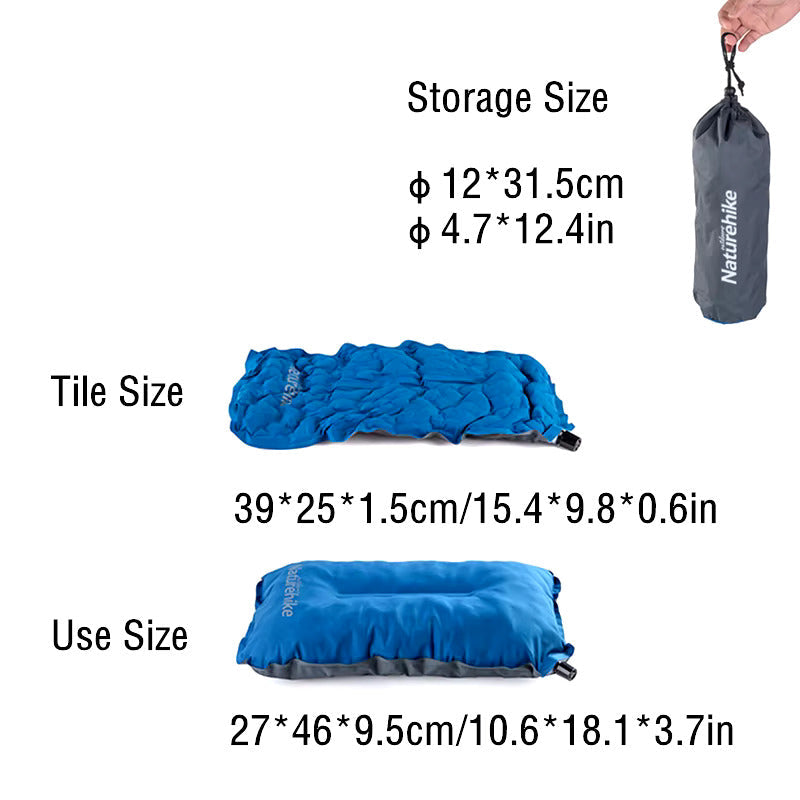 Naturehike Sponge Automatic Inflating Pillow - Blue