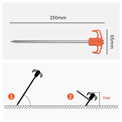 Naturehike Camping Iron Ground Nail Orange