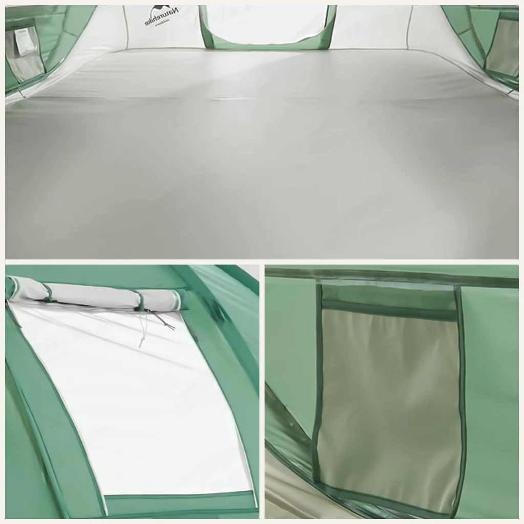 Naturehike 3-4 Hand Pop Up Automatic Tent - Green & Grey