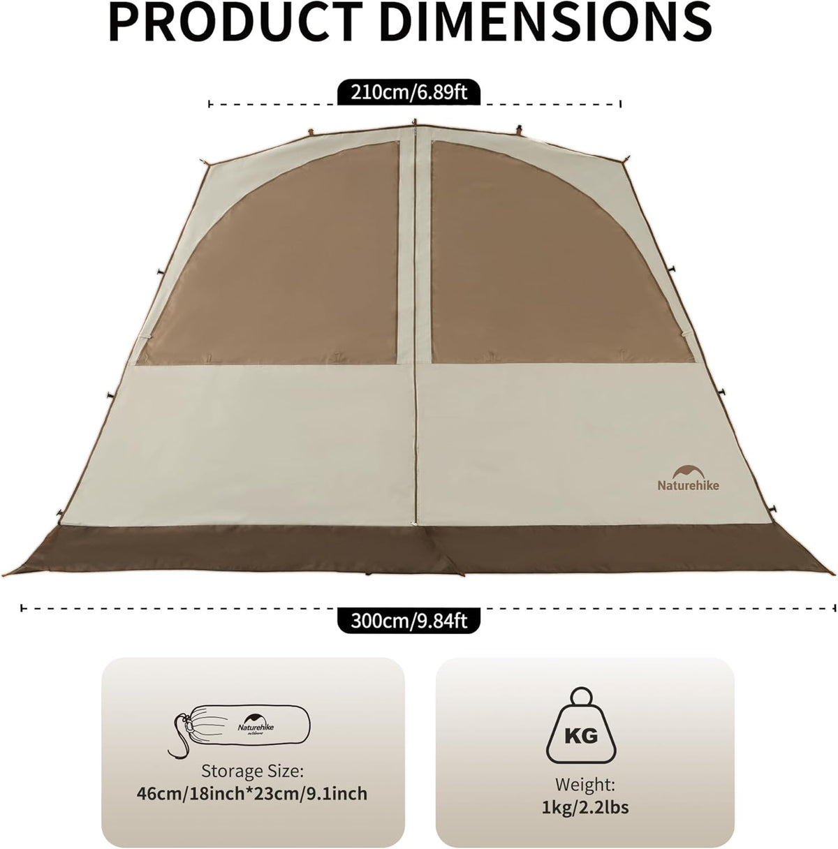 Naturehike Door Curtain For - Cloud Boundar Quick Opening Canopy - Quicksand Gold