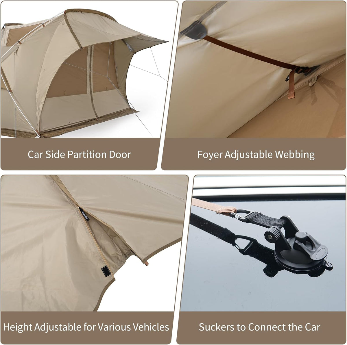 Naturehike Outdoor Car Side Tent Khaki