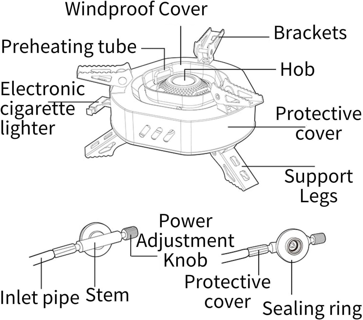 Naturehike High Power Folding Gas Stove - Silver