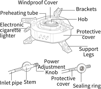 Naturehike High Power Folding Gas Stove - Silver