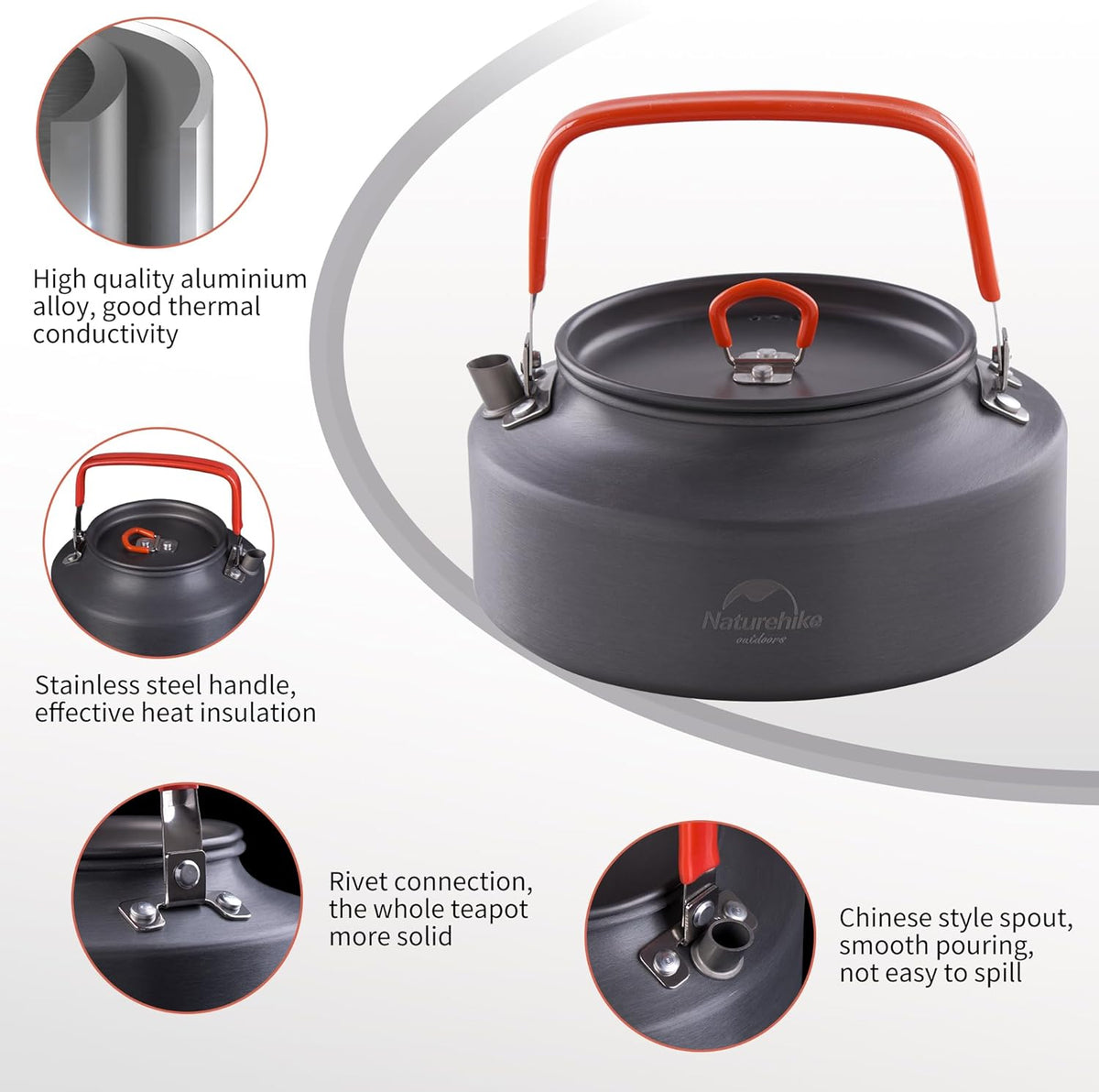 Naturehike Outdoor picnic teapot 1.45L - Grey