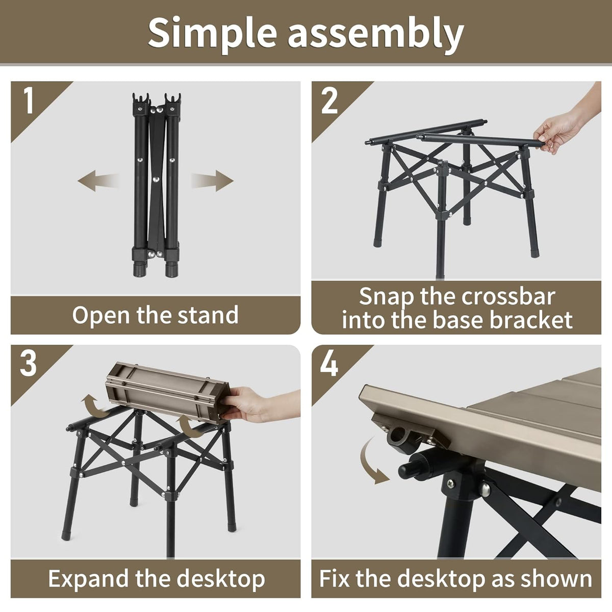 Naturehike Outdoor Portable Folding Table - Brown (Small)