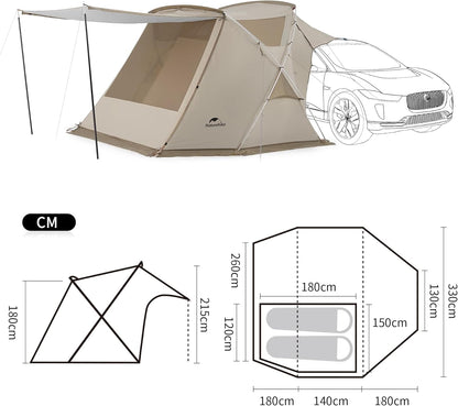Naturehike Outdoor Car Side Tent Khaki