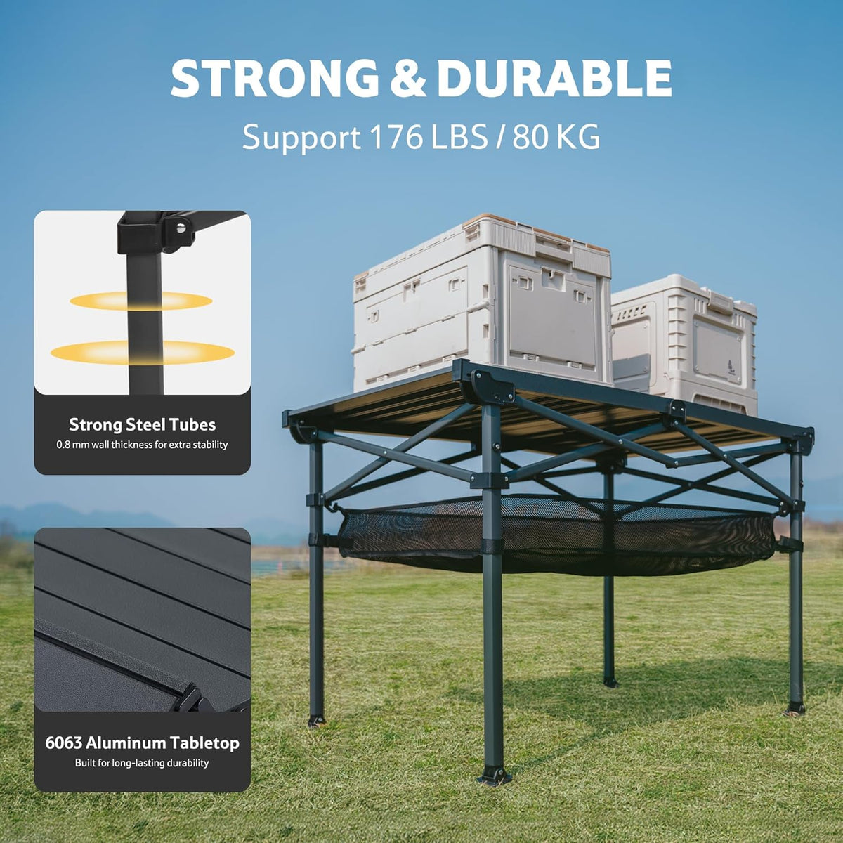 Naturehike Simple Star H01 Foldable Table 120x70x73 - Black