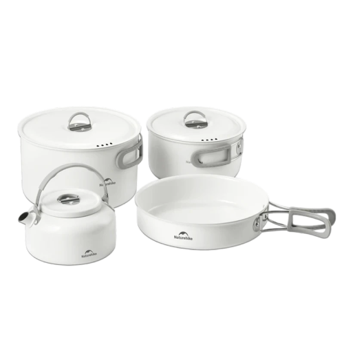Naturehike Ceramic Non-Stick Pot Set - White (4pcs)