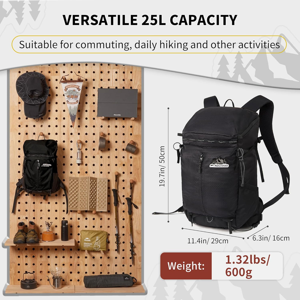 Naturehike Helium Backpack - Black (25L)