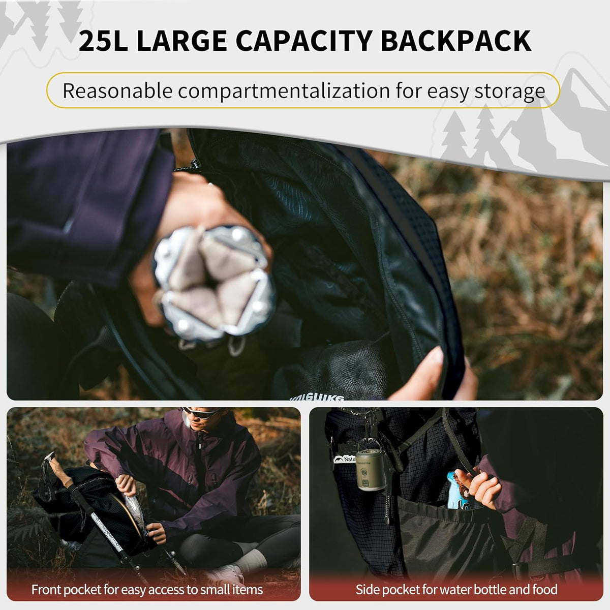 Naturehike Helium Backpack - Black (25L)