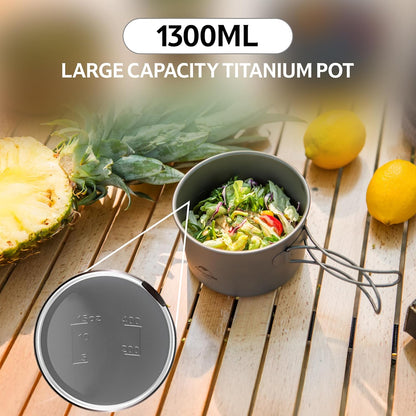 Naturehike TDG02 outdoor Ti pot (1300ML) - Ti Color