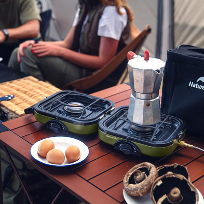Naturehike Double Burner Folding Gas Stove - Army Green