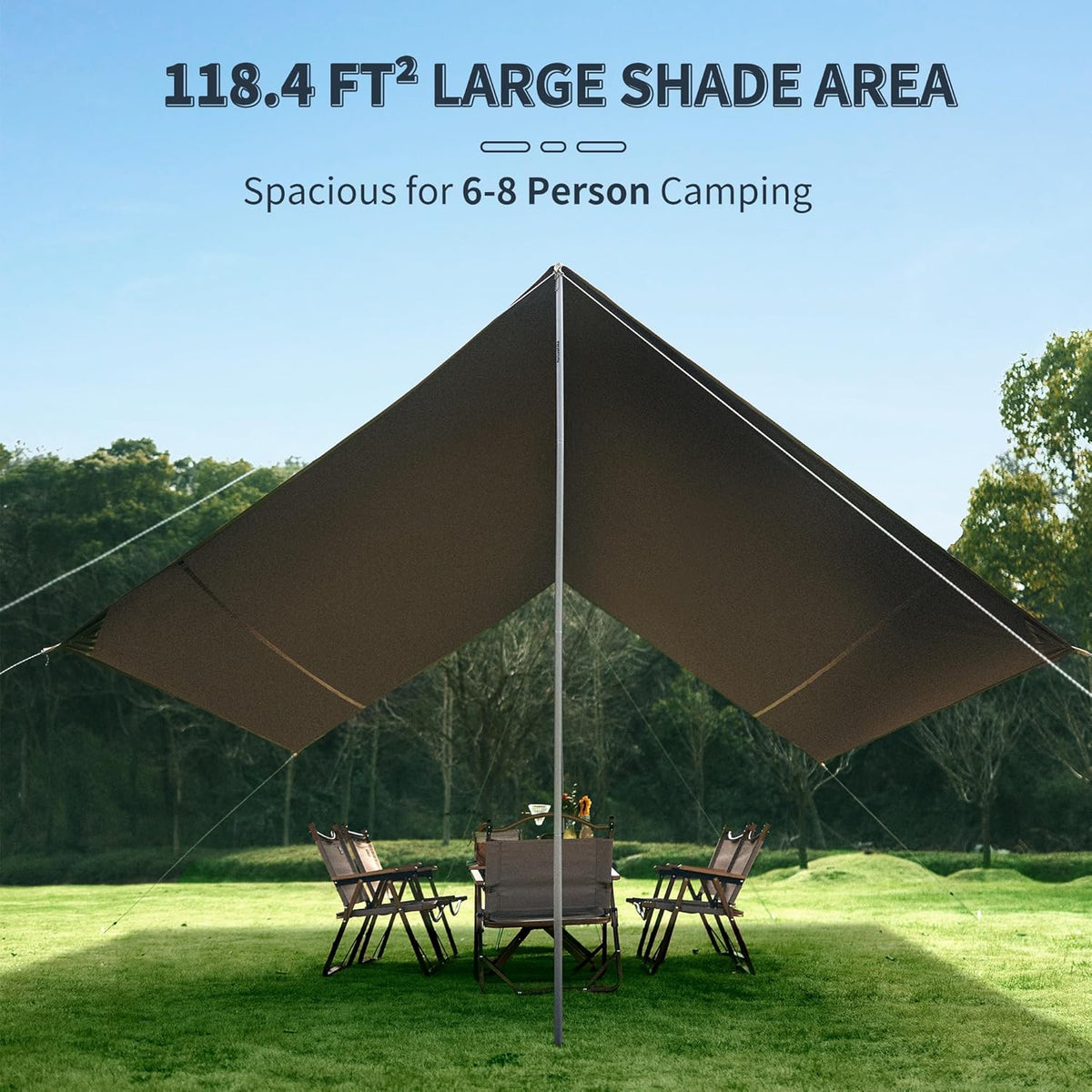 Naturehike Cloud Skies Awning Canopy Lite - Dark Brown Hexagon Vinyl-S (400*292)