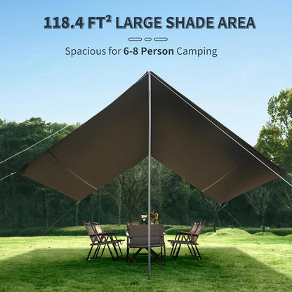 Naturehike Cloud Skies Awning Canopy Lite - Dark Brown Hexagon Vinyl-S (400*292)