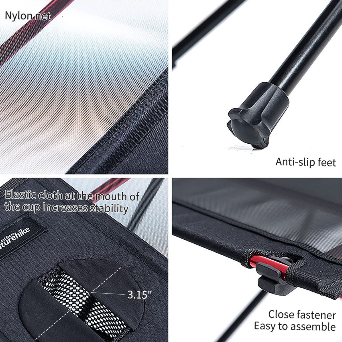 Naturehike FT07 foldable camping table - Black