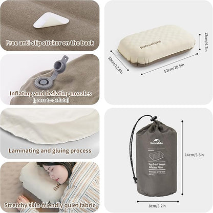 Naturehike 2-in-1 Sponge Pillow - Brown