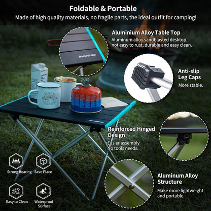 Naturehike FT08 Aluminium alloy folding table (Small) - Rock Black