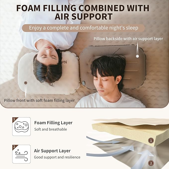 Naturehike 2-in-1 Sponge Pillow - Brown