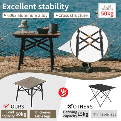 Naturehike Outdoor Portable Folding Table - Brown (Small)