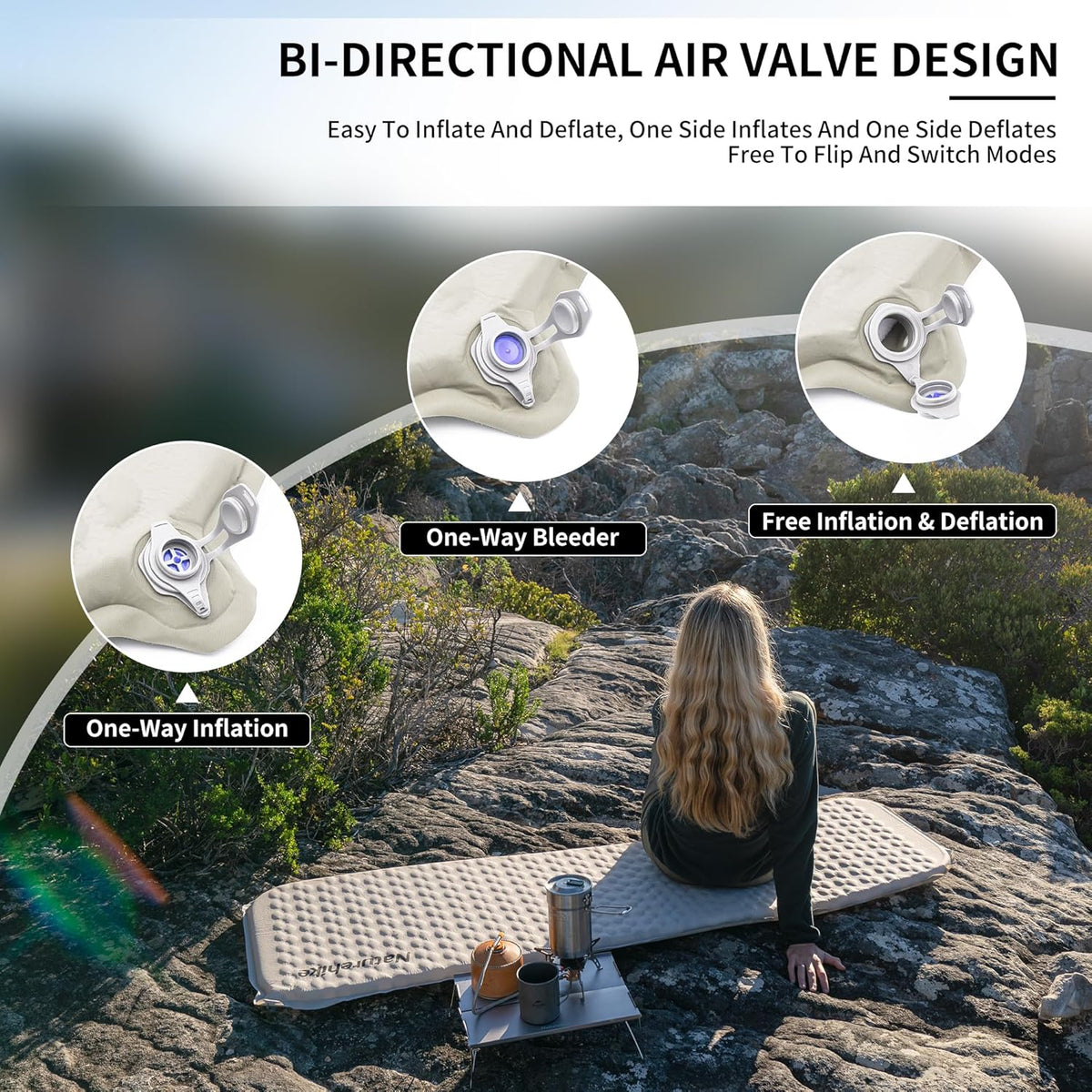 Naturehike Ultralight automatic Inflatable Sleeping Pad - Beige