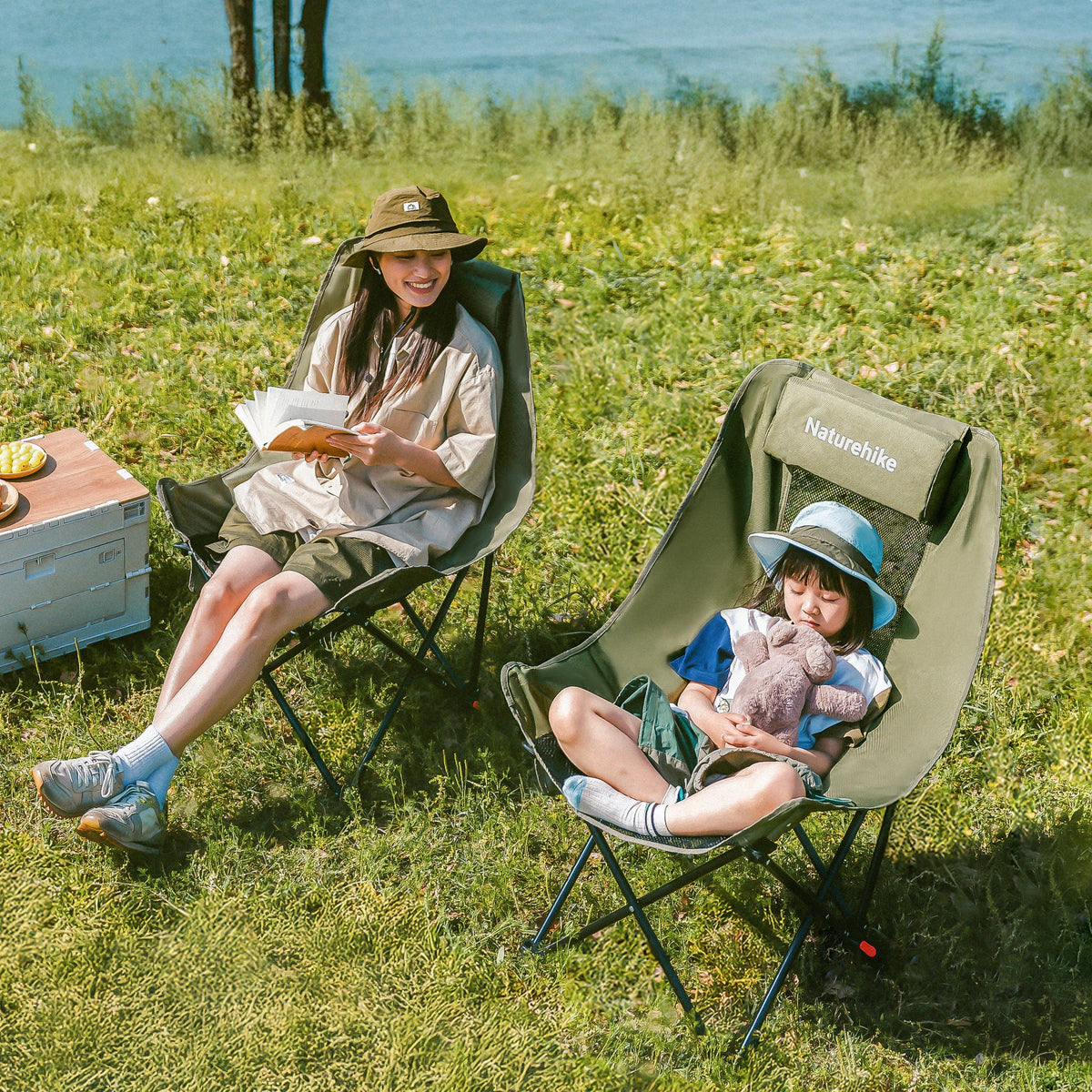 Naturehike Sea Star 002 Push-up High-Back Gauze Moon Chair - Green