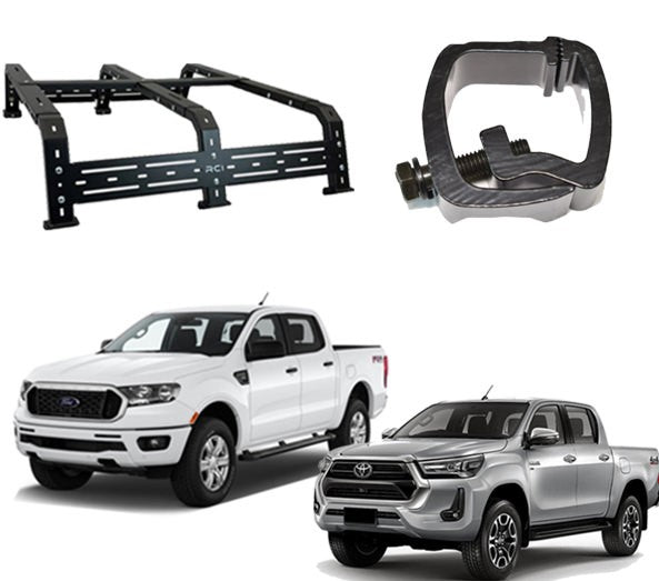 RCI | 18″ HD BED RACK STEEL UNIVERSAL BED | HILUX/RANGER | C-CLAMP FOR DRILL FREE INSTALL