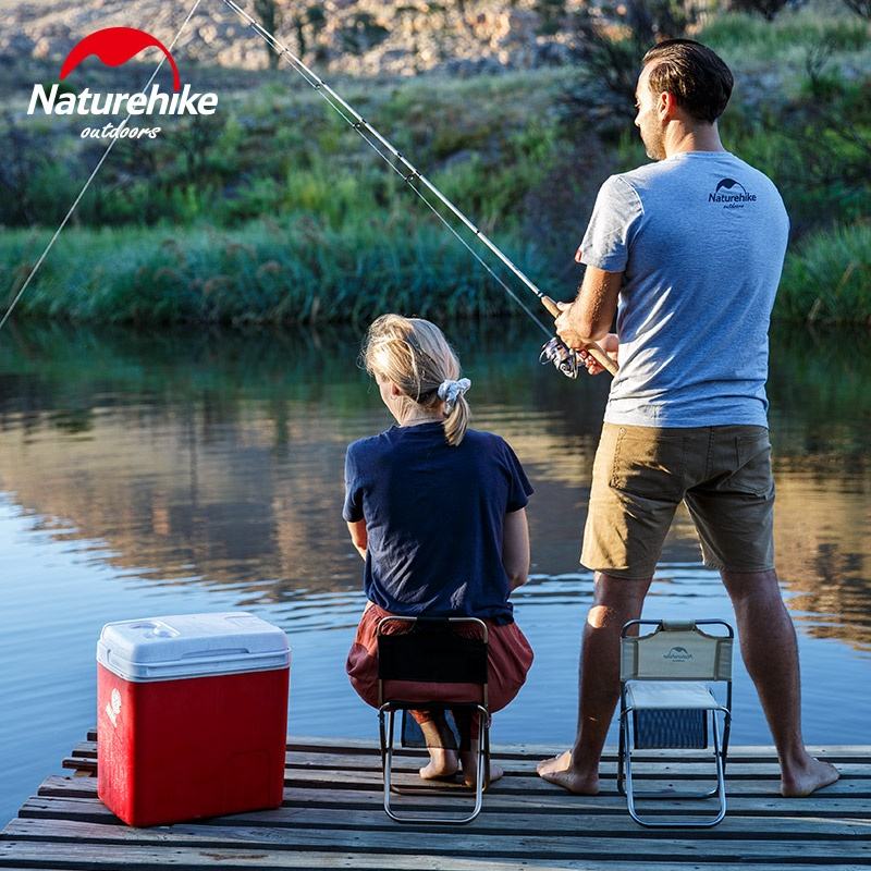 Naturehike MZ01 Foldable stools with back - Black