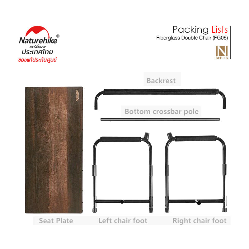 Naturehike Fiberglass Double Chair (FG06) - Black