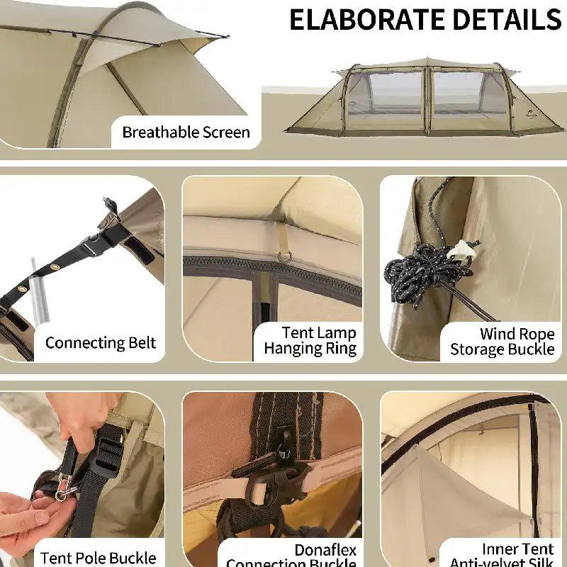 Naturehike Aries Alpha Tunnel Tent- Khaki