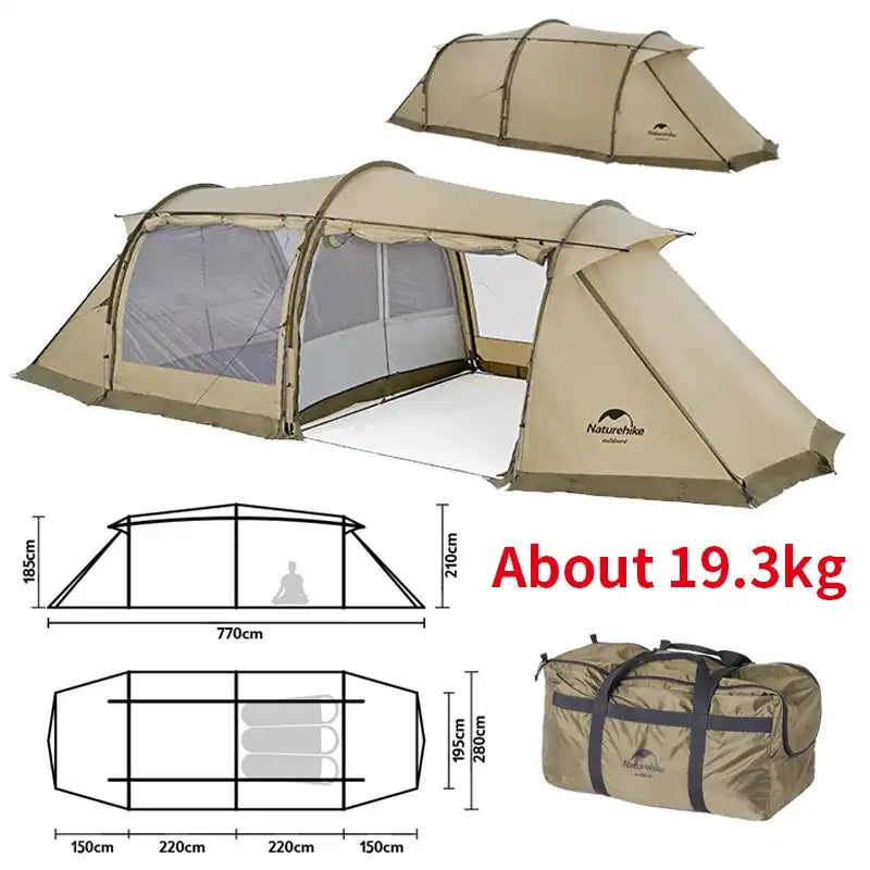 Naturehike Aries Alpha Tunnel Tent- Khaki